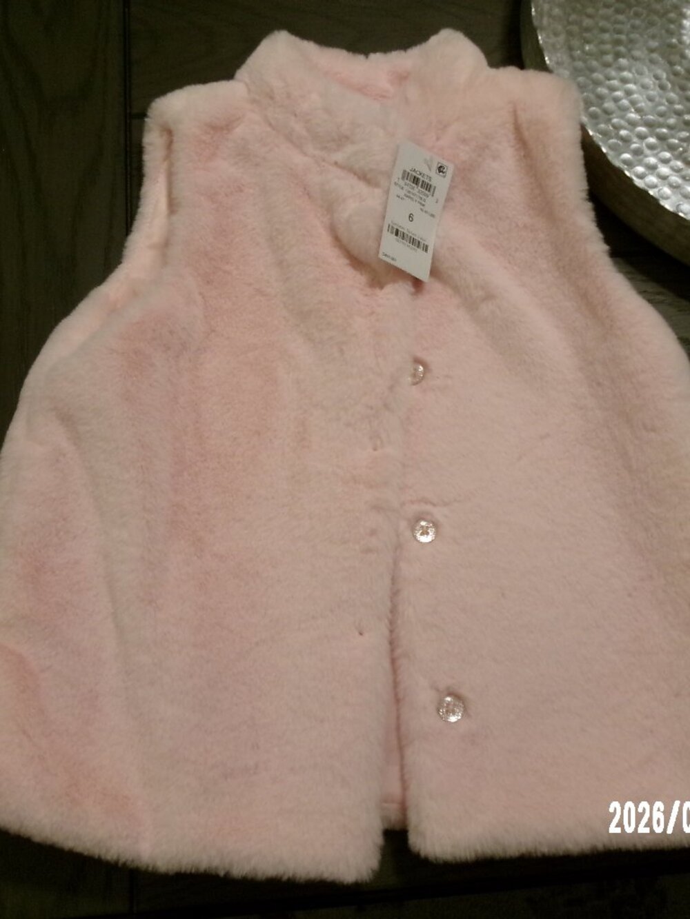 NEW Epic Threads LITTLE Girls Faux Fur Vest Created forMacy's Barely Pink Size 6